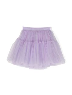 lavender purple tulle overlay elasticated logo waistband slip-on style tiered skirt thigh-length cotton lining Summer Tulle Tiered Mini Skirt, Tulle Tiered Mini Skirt For Spring, Spring Tiered Tulle Skirt Bottoms, Summer Tiered Tulle Mini Skirt, Tiered Tulle Mini Skirt For Spring, Spring Tiered Tulle Mini Skirt, Spring Season Tiered Tulle Mini Skirt, Spring Tiered Tulle Bottoms, Lavender Tiered Ruffle Skirt