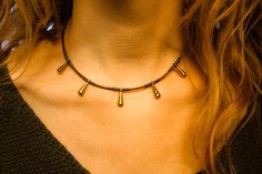 Brass Drops  Ethnic Necklace  Drop Charms  Small Pendants Wild Jewelry, Leather Statement Necklace, Drops Necklace, Small Pendants, Handmade Chokers, Necklace Leather, Boho Choker, Ethnic Necklaces, Women Necklace