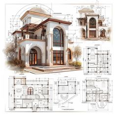 an architectural drawing of a house