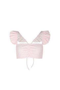 Selkie’s bikini debut is a nod to the classic, reminiscent of the iconic bikinis worn by bathing beauties of yesteryear, this suit is crafted in a classic spandex. Featuring ruffle straps and a gathered bust, this top showcases a sweet Pink Gingham print, a perennial favourite in Americana and British fashion and a beloved favourite of Selkie founder Kimberley Gordon. Pair with the Pink Gingham Ruffle Bikini Bottoms or Degas Skirt. Style with the Pink Gingham Beach Blouse to complete the look. B Beach Blouse, Silk Dressing Gown, Corset Skirt, Puff Dress, British Fashion, Pink Gingham, Knitted Coat, Gingham Print, Garment Bags