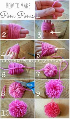 how to make yarn pom poms with instructions for making pom poms