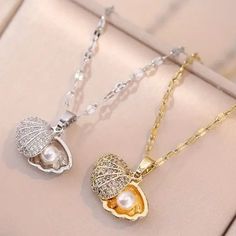 Gorgeous Seashell Pendant Necklace With Faux Pearl 14k. Gold Plated Or Silver Plated Gold Seashell Necklace, Seashell Pendants, Ar Accessories, Seashell Necklace, Fit N Flare Dress, Rain And Snow Boots, Trending Accessories, Trending Shoes, Faux Pearl