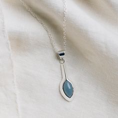 Celestial Silver Marquise Pendant Necklace - Ten Thousand Villages Marquise Pendant, Mindfulness Practices, Mindfulness Practice, Marquise Cut, Stone Settings, Pale Blue, Peru, Meditation, Mindfulness