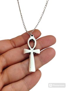 Handmade Necklace Gothic Cross Jewelry As Gift, Gothic Cross Jewelry For Gifts, Gothic Cross Jewelry Gift, Silver Cross Jewelry For Halloween, Gothic Ankh Necklace In Metal, Vintage Ankh Metal Necklace, Vintage Ankh Necklace In Metal, Gothic Ankh Metal Necklace, Vintage Metal Ankh Necklace