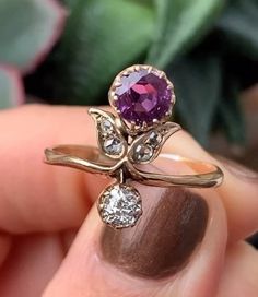 Antique Victorian Gemstone Engagement Ring, Amethyst Old European Round Cut Wedding Ring, Unique 14K Gold Spinel Wishbone Diamond Ring Item Description: Stone - Simulated Diamond Shape-  Old European Round Cut 1. White Gold: 10K/14K/18K 2. Yellow Gold: 10K/14K/18K 3. Rose Gold: 10K/14K/18K 4. Silver: Sterling Silver 925 Size Customization: What Size you want... * You can also Customize ring size in US 4 to US 12! It sometimes affects to price. * Main Stone & Shape Customization: Main Stone: Cubi Wedding Ring Unique, Gemstone Engagement Ring, Cvd Diamond, Gemstone Engagement, Eco Friendly Jewelry, Ring Unique, Gemstone Engagement Rings, Diamond Shape, Antique Victorian