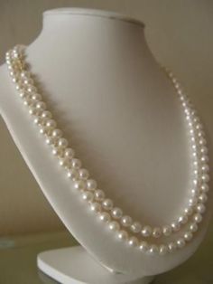 Genuine! 7-8mm White Akoya Cultured Pearl Necklace 50'' | eBay Akoya Pearl Necklace, Water Pearl Necklace, Natural Pearl Necklace, Hand Knotted Necklace, Pearl Necklace Set, White Pearl Necklace, Cultured Pearl Necklace, Gold Pearl Necklace, Pearl Necklaces