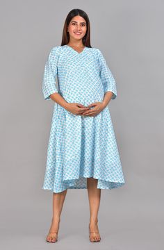 Printed Pregnancy Kaftan With Breast Feeding Zip Cotton Maternity Dress Daily Wear Gown Nursing Outfit Gift For Her. Printed Pregnancy Kaftan. Soft Lightweight Breathable. Fabric that Keeps you Cool. Skin and Baby Safe Fabric.  100% Cotton Fabric. Size--Free Size (Up to 4XL), S, M, L, XL, 2XL, 3XL, 4XL. Length - 48 Inches. Adapts to your Belly Size. Hand block Print Fabric.  Customisation Can be Done.  Wash Care :  Do Not Soak or Tumble Dry. Cold Water Wash Using Mild Detergent. Dry in Shade. Us Short Sleeve Cotton Maternity Dress, Cotton Maternity Dress With Short Sleeves, White Nursing Friendly Maternity Dress, Cotton V-neck Maternity Dress, Cotton Nursing Friendly Maternity Dress, Cotton Maternity Dress Nursing Friendly, Spring Cotton Maternity Dress, Blue Cotton Maternity Dress, Maternity Empire Waist Dresses Nursing Friendly