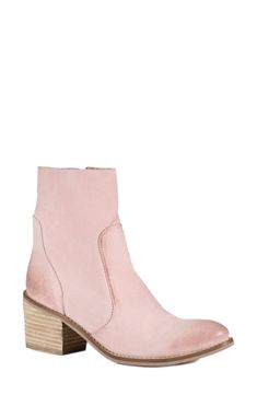 Ground a variety of ensembles in classic style with this sleek leather bootie raised on a stacked heel and cushioned footbed. Leather upper and lining/synthetic sole Imported | Diba True Majes Tic Bootie Leather Booties, Stacked Heel, Pale Pink, Bootie, Classic Style, Leather Upper, Ankle Boot, Sleek, Nordstrom