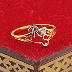 Solid 14k Gold RS Initial Ring pave Diamond Jewelry New Design Handmade Unisex Gift Ring RIMJ-832 Gross Wt : 2.74gm Gold Wt :  2.726gm Diamond Wt : 0.07ct ✦ This is the perfect gift for mom, wife, fiancée, girlfriend, valentine, daughter, family or friend. It is a special gift for mother's day, valentine's day, wedding, anniversary, birthday, Christmas, Easter, New Year's and any holiday. ✦ Custom Orders : Since most products are handmade and made by members of my shop , you can ask us any kind of customization. You can choose from 14k Gold, 925 Silver And Diamond. For most of the items. Gemstone can be changed as per your preferences. ✦Thank You for visiting our shop. ❤ Rs Ring Design, Yellow Gold Diamond Ring With Hallmarks For Wedding, Elegant Rings For Valentine's Day With Hallmark, Valentine's Day Diamond Heart Ring, Hallmarked, Hallmarked Yellow Gold Diamond Ring For Valentine's Day, Hallmarked Rings For Valentine's Day Wedding, Valentine's Day Diamond Heart Ring Hallmarked, Valentine's Day Hallmarked Yellow Gold Diamond Ring, Valentine's Day Yellow Gold Hallmarked Diamond Ring