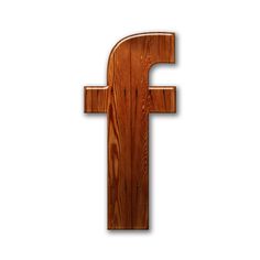 a wooden letter f on a white background