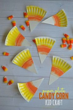 paper plate candy corn craft for kids to make