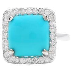 White Gold Ring, Natural Turquoise, White Gold Rings, Cocktail Rings, Gold Ring, Round Diamonds, Gold Rings, Jewelry Rings, Ring Size