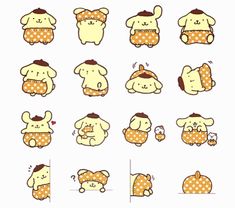 some cute little bears with different expressions on them