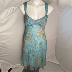 Tahari By Arthur S Levine Silk Dress In Turquoise Blue Cream Green Paisley Floral. Side Zip. Great For An Afternoon Wedding, Shower, A Spring Holiday Or Vacation! It’s Nwot- The Tags Must Have Fallen Off Somewhere In My Storage. The Plastic Things The Tags Were On Are Still On The Dress. Blue Paisley Dress, Floral Silk Dress, Afternoon Wedding, Tahari Dress, Dream Dresses, Green Paisley, Silk Floral Dress, Paisley Floral, Paisley Dress