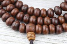 Mala Beads Bodhi Compassion Mala ML684 Hand Wrapped Mala With Round Beads For Meditation, Hand Wrapped Mala For Meditation, Hand Wrapped Round Beads Mala For Meditation, Spiritual Brown Mala For Meditation, Brown Spiritual Mala For Meditation, Brown Spiritual Beads For Meditation, Spiritual Wooden Beads Mala For Meditation, Bohemian 108 Beads Mala For Blessing, Bohemian Mala With 108 Beads For Blessing