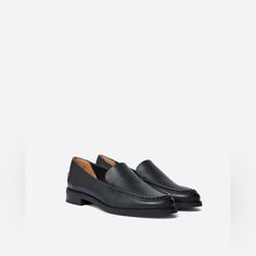 Nwot Everlane The Modern Loafer In Black. Multiple Sizes Available. Some Minor Scuffs From Storage Please Review Pics. The Modern Loafer Is Backwith A New Look For A New Era. Made From Buttery-Soft Leather, This 2.0 Take Features A Sleek Tapered Toe, Stitch Detailing, And A Slightly Thicker Stacked Heel. Plus, We’ve Added Additional Padding And A Foam-Cushioned Insole, So There’s Zero Break-In Needed For Your First Wear. Dress It Up With A Trench And Trousers Or Down With A Pullover And Sweatpan Everlane Shoes, Stacked Heel, New Era, Soft Leather, Loafer Flats, The Modern, New Look, Loafers, Trousers