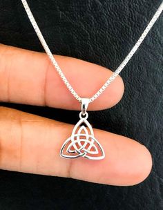 Trinity Necklace, Sterling Silver Triquetra Necklace, Celtic Knot Charm Pendant, Celtic Jewelry, Cel Triquetra Jewelry, Triquetra Necklace, Triquetra Pendant, Trinity Necklace, Celtic Trinity Knot, Silver Model, Jewelry Design Inspiration, Trinity Knot, Irish Jewelry