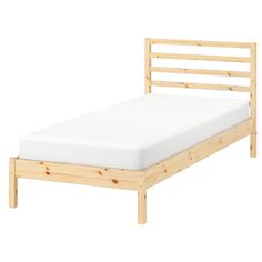 the bed frame is made out of wood