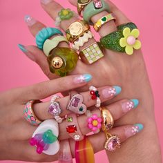 Material: resin, acrylic Measurement: fits size 7-8 Y2k Style Accessories, Candy Rings, Creamy Cake, Flower Candy, Candy Ring, Instagram Feed Planner, Creative Fashion Photography, Candy Flowers, Candy Jewelry