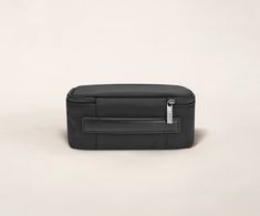 a black leather case on a white background