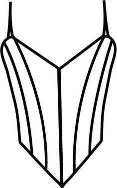 a black and white line drawing of a necktie on a mannequin shape