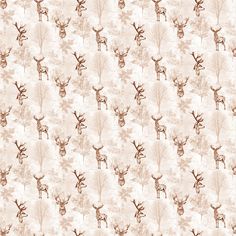 an image of a deer pattern that is very nice for wallpaper or fabric design