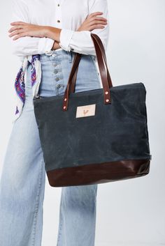 Work Bag Essentials, Waxed Canvas Tote Bag, Best Work Bag, Rooster Logo, Wax Canvas, Lynchburg Virginia, Waxed Canvas Bag, Character Making, English Bridle