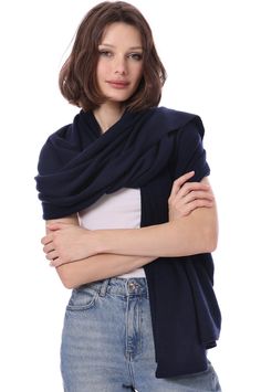 This one size best seller is THE perfect gift for any girl on-the-go. Our Blankie Wrap is our wear-everywhere multi-use wardrobe staple. Whether you wear it as a scarf, a wrap, a shawl, or as a blanket on chilly days (or cold planes!), make the Blankie your bestie! Product Specifications: 100% Cashmere One Size Dry Clean or Hand Wash Measurements (Inches) Total Length 78 Total Width 33 One Size Cashmere Shawl Wrap, Versatile Winter Layering Wraps, Versatile Winter Wraps For Layering, Winter One Size Scarf Wraps, Winter Scarf Wrap, One Size, One Size Winter Scarf Wrap, One Size Winter Wrap Scarf, One Size Fall Wrap Scarves, Blue Fall Shawl