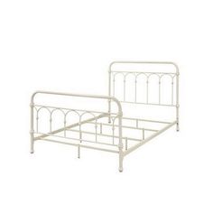 Metal Full Size Bed with Rectangular Spindle Headboard, White By Casagear Home Spindle Headboard, White Queen Bed, French Villa, Curved Headboard, Slatted Headboard, White Headboard, Style Français, Queen Platform Bed, Metal Platform Bed