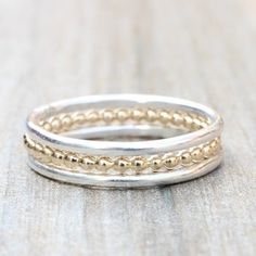 Stacking Ring Set // Set of 6 Gold and Silver Stackable Rings - Etsy Handmade Sterling Silver Stackable Rings In Yellow Gold, Handmade Gold Stackable Rings In Sterling Silver, Gold Double Band Stackable Rings In Sterling Silver, Gold Sterling Silver Double Band Stackable Rings, Gold Stackable Bands In Sterling Silver, Rings Mixed Metals, Silver Stackable Rings, Turquoise Gold Ring, Rings Etsy