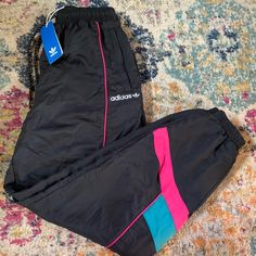 These Retro Track Pants Are Sold Out Online. Retro Adidas Track Pants. New With Tags. Pink Parachute Pants With Elastic Waistband For Streetwear, Casual Pink Nylon Pants, Pink Nylon Casual Parachute Pants, Spring Nylon Pink Pants, Pink Nylon Pants With Pockets, Pink Nylon Bottoms With Elastic Waistband, Casual Pink Nylon Bottoms, Pink Sportswear Pants With Elastic Waistband, Pink Sportswear Bottoms With Elastic Waistband