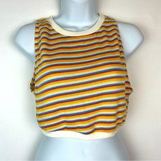 Zara Yellow Knit Crop Top. Nwt Women Size M Measurements While Laying Flat: Pit To Pit: 15.5” Length: 15” I Accept Reasonable Offers Through Offer Button! Bundle And Save More! Smoke Free And Pet Free Home! Same Day Or Next Day Shipping! Casual Striped Open Knit Top, Trendy Multicolor Crew Neck Knit Top, Multicolor Sleeveless Knit Top For Summer, Multicolor Sleeveless Knit Top For Spring, Summer Crew Neck Crop Top In Pointelle Knit, Striped Textured Knit Top For Spring, Striped Open Knit Summer Tops, Striped Knit Tops For Spring, Fitted Striped Knit Top