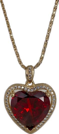 Vanessa Mooney MINI HEART NECKLACE RUBY, Vanessa Mooney ruby heart necklace gold, ruby heart necklace, red ruby heart necklace, CZ red ruby heart necklace, gold heart necklace, ruby crystal heart shaped necklace, red heart necklace Red Heart-shaped Cubic Zirconia Necklace, Ruby Heart Necklace, Vanessa Mooney Jewelry, Ruby Heart Pendant, Heart Necklace Gold, Ruby Heart, Heart Necklaces, Box Chain Necklace, Ruby Crystal