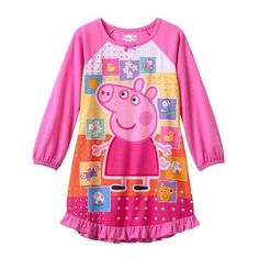 Peppa Pig Ruffled Long Sleeve Nightgown Pajamas Size 6/6X NWT $32 RV                   Brand New Arrival Peppa Pig Ruffled Long Sleeve Nightgown Pajamas Size 6/6X Great Gift Idea ! She'll look so cute and adorable wearing this girls' Peppa Pig ruffled nightgown. In pink. PRODUCT FEATURES Crewneck Long sleeves Cinched cuffs Ruffle hem Polka dot graphics FABRIC & CARE Polyester Machine wash Garment is flame-resistant Imported  Comes From A Smoke & Pet Free Home !!     Returns are only excepted if Cute Printed Cotton Sleepwear, Cartoon Print Cotton Sleepwear, Printed Pink Sleepwear For Home, Pink Printed Sleepwear For Home, Printed Long Sleeve Sleepwear For Home, Printed Long Sleeve Sleepwear, Multicolor Cartoon Print Sleepwear For Spring, Cotton Cartoon Print Sleepwear For Pajama Party, Pink Cotton Sleepwear For Sleepover