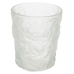 a clear glass cup on a white background