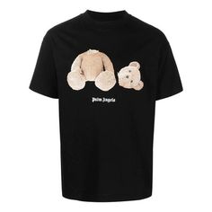 Palm Angels SS23 Bear-print classic T-shirt 'Black' PMAA001C99JER0141060 Angel Bear, Bear Print, Palm Angels, Mens Tees, Black Shirt, Balenciaga, Bears, Classic T Shirts, Beer