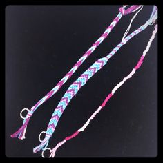 Friendship Bracelets Handmade Set Of 3! Sweet Little Bracelets! Purples,Blues,Pink!! Lobster Claw Silver Plate Closure. Measure 6 1/2-7 1/2 In Length Great Gift!! Teen Happy Poshing! Cute Purple Friendship Bracelets, Cute Purple Friendship Bracelets As Gift, Cute Purple Friendship Bracelets For Gift, Cute Pink Hypoallergenic Friendship Bracelets, Cute Adjustable Purple Friendship Bracelets, Playful Purple Friendship Bracelets, Playful Pink Friendship Bracelets, Hypoallergenic Purple Friendship Bracelets, Cute Handmade Purple Friendship Bracelets