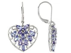 3.67ctw Marquise, Pear, and Round Tanzanite with 0.07ctw Round White Zircon Rhodium Over Sterling Silver Earrings. Measures Approximately 0.68"L x 0.78"W. Lever Backings. Accent Stones Primarily Zircon. Formal Cluster Jewelry With Gemstone Accents, Diamond Earrings With Accent Stones, Fine Jewelry, Fine Jewelry With Cluster Gemstone Accents, Elegant Cluster Jewelry With Gemstone Accents, White Gold Sterling Silver Earrings With Accent Stones, Fine Jewelry Diamond Earrings With Accent Stones, Diamond Earrings With Accent Stones, Fine Jewelry With Gemstone Cluster Accents, Elegant Cluster Gemstone Accents Jewelry