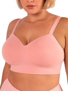 PRICES MAY VARY. Fit Sizes: 36D, 36DD/E, 38C, 38D, 40C WIRE-FREE: SUPPORTIVE AS AN UNDERWIRE BRA, WITHOUT THE WIRE. These wireless bras with support and lift feel like a second skin. Say goodbye to painful underwires and enjoy all-day comfort without the pinch and poke. MODERN, REFINED CUPS FOR A PERFECT FIT: This women bra features slightly smaller, sewn-in modern foam for an enhanced fit. It’s so soft and hugs your body so gently that it feels like a plus size bralette with support that adapts Best Bras For Large Bust, Bras For Large Bust, Plus Size Bralette, Wireless Bras, Women Bra, Comfortable Bras, Wings Design, Longline Bra, Lounge Lingerie