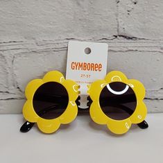 Sunshine Sunglasses By: Gymboree Your Little Ray Of Sunshine Will Be Adorable In These Sunshine Shaped Sunglasses, Featuring Black, With White Polka-Dots Size: 2 - 5 Toddler Playful Yellow Sunglasses With Uv Protection, Yellow Plastic Sunglasses For Party, Playful Yellow Sunglasses For Beach, Yellow Plastic Party Sunglasses, Playful Yellow Tinted Sunglasses, Adjustable Yellow Sunglasses For Beach, Yellow Polarized Sunglasses, Pineapple Sunglasses, Foldable Sunglasses