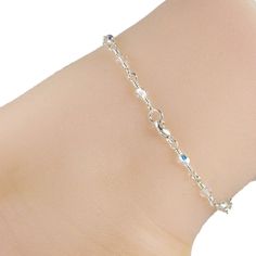 This beautiful and elegant crystal anklet is made with 4mm clear AB Swarovski crystals and decorative sterling silver chain. The anklet has a sterling silver lobster clasp. A lovely anklet that will add glamour to your outfit. Please choose your size from the drop-down menu, bearing in mind that the anklet should be approximately one inch larger than the size of your ankle. The anklet will arrive in an attractive gift box.