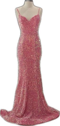 Glitter Pink Sequin Mermaid Long Formal Dress Pink Mermaid Dress With Sweetheart Neckline For Party, Pink Mermaid Dress For Evening, Pink Mermaid Dress For Prom Season, Pink Mermaid Dress For Gala And Prom Season, Pink Mermaid Dress For Gala During Prom Season, Prom Season Mermaid Dress With Sequins And Sweetheart Neckline, Pink Sequin Dress With Fitted Bodice, Pink Mermaid Dress For Prom Party, Pink Evening Mermaid Dress