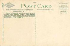 an old postcard with the words post card written in green and black on it