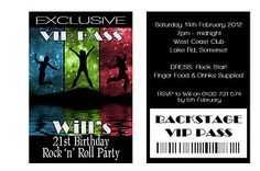 an event ticket for a party with people dancing on the dancefloss and stars in the background