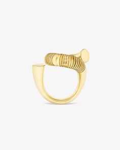 Modernist Open Ring With Polished Finish, Luxury Open Ring Brass Jewelry, Modern Irregular Metal Ring Jewelry, Adjustable Modernist Open Ring, Luxury Gold Modernist Rings, Ethical Jewelry, Organic Form, Earring Necklace, Yellow Gold Rings