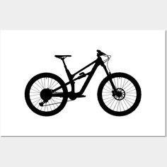 a black and white silhouette of a mountain bike