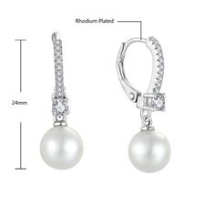 These Vintage Elegant Silver Pearl Zircon Earrings are seriously a must-have in your jewelry collection! Crafted with 925 Sterling Silver, the earrings feature a unique design that makes them stand out from the rest. Boasting minimalist lines and an exquisite zircon crystal accent in the center, these earrings exude a timeless elegance and sophistication that will make any outfit look stunning. Whether it's for your wedding day or for special occasions, these earrings will be the perfect stateme Classic Sterling Silver Drop Clip-on Earrings, Elegant Sterling Silver Hypoallergenic Earrings, Elegant Hypoallergenic Sterling Silver Earrings, Classic Sterling Silver Clip-on Earrings For Anniversary, Silver Dangle Pearl Earrings Fine Jewelry, Formal Sterling Silver Crystal Earrings With Pearl Drop, Silver Pearl Earrings With Lever Back For Anniversary, Classic White Sterling Silver Clip-on Earrings, Formal Hypoallergenic Sterling Silver Crystal Earrings