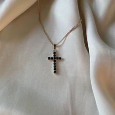 Black Diamond Cross Necklace, Elegant Rhinestone Cross Necklace On Clavicle Chain, Crystal Clavicle Chain With Cross Shape, Crystal Cross Pendant Clavicle Necklace, Crystal Cross Clavicle Chain Jewelry, Elegant Rhinestone Cross Clavicle Necklace, Crystal Cross Clavicle Chain, Party Cross-shaped Clavicle Chain Necklace, Party Clavicle Cross Necklace