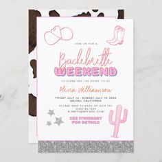 a pink and silver western themed birthday party with glitter confetti on the bottom