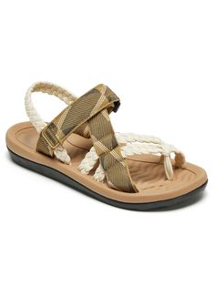 Brown  Collar  Fabric   Embellished   Women Shoes Adjustable Braided Flip Flops For Vacation, Flat Sport Sandals With Adjustable Strap For Beach, Beige Adjustable Sport Sandals For Summer, Adjustable Beige Sport Sandals For Summer, Casual Adjustable Braided Flip Flops, Adjustable Braided Open Toe Flip Flops, Synthetic Sport Sandals With Woven Sole For Beach, Adjustable Flat Sport Sandals For Vacation, Adjustable Beige Sandals With Braided Straps